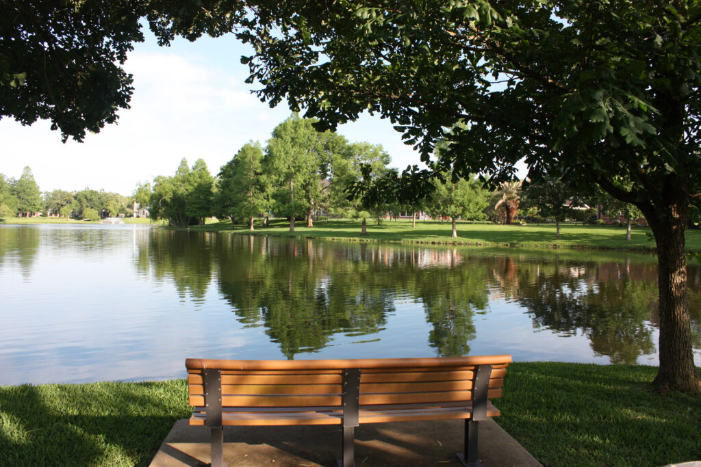 Picturesque lake view in Sugar Land, Texas