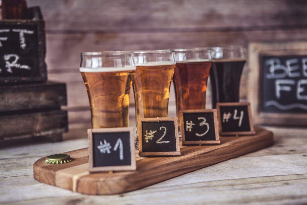 Craft Beer Tasting (Wood Background)Craft Beer Tasting (Wood Background)